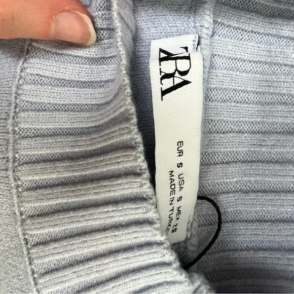 Zara Funnel Neck Pastel Blue Sweater Size S - Picture 5 of 5